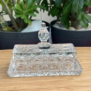Vintage EAPG Lidded Butter Dish with Gorgeous Finial